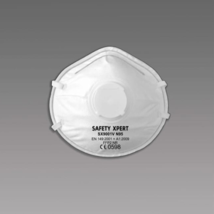 Cup type dust mask with valve