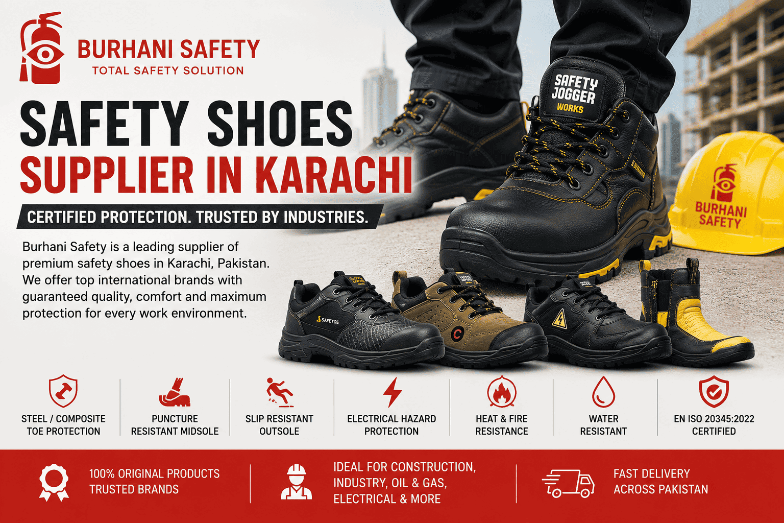 burhani safety shoes supplier in karachi