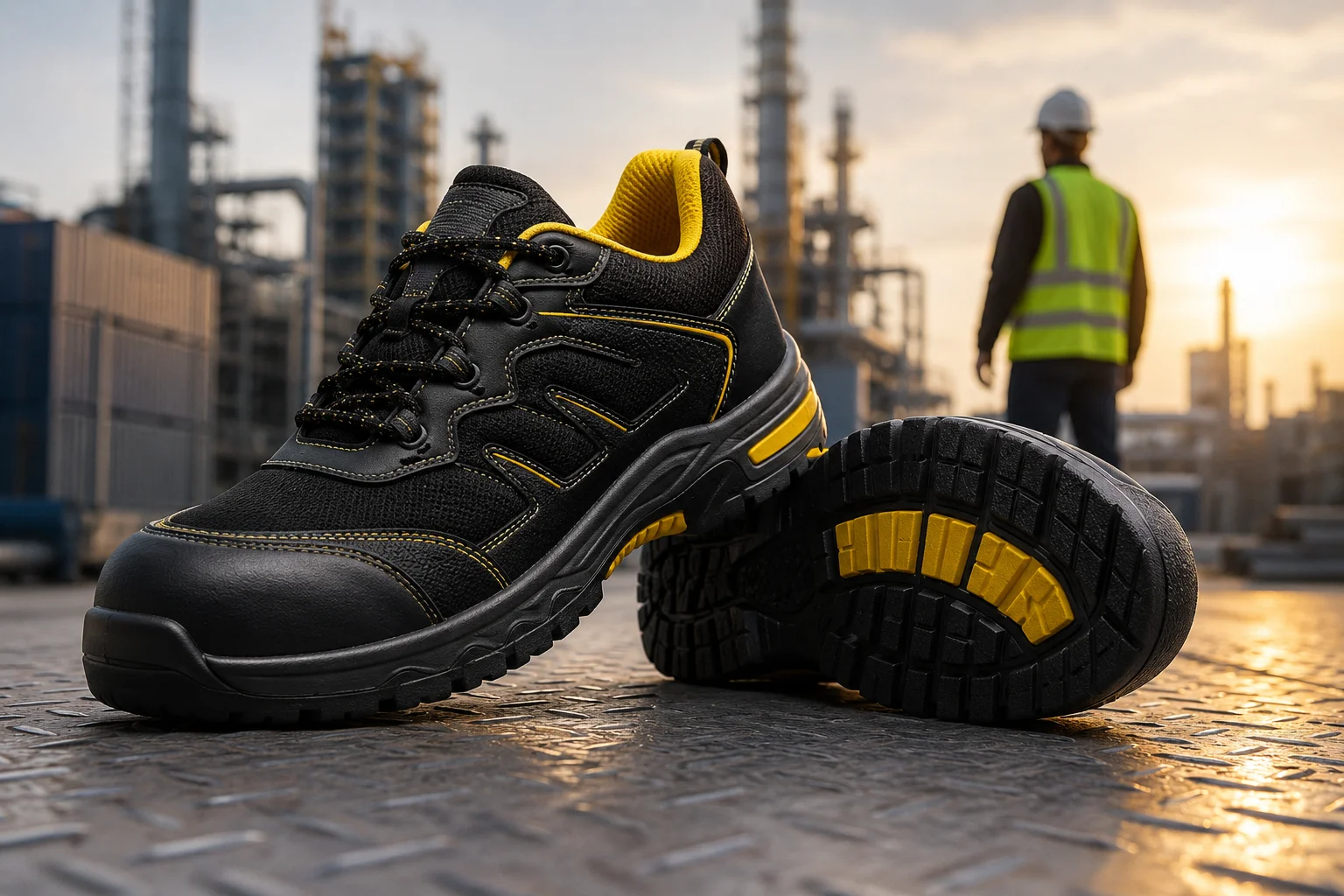 Industrial workers wearing Best Safety Jogger Shoes in Karachi