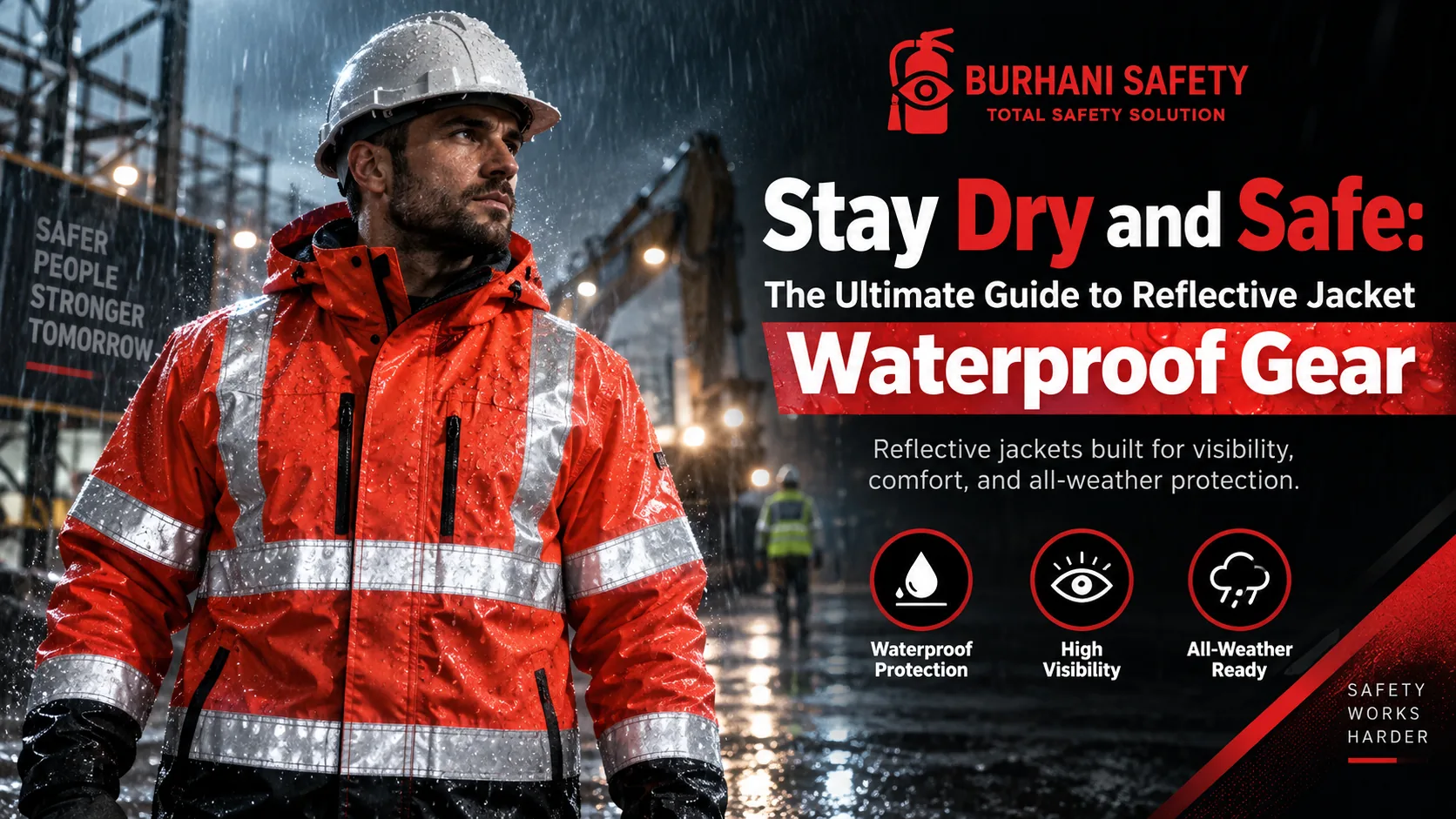 burhani safety waterproof reflective jacket guide