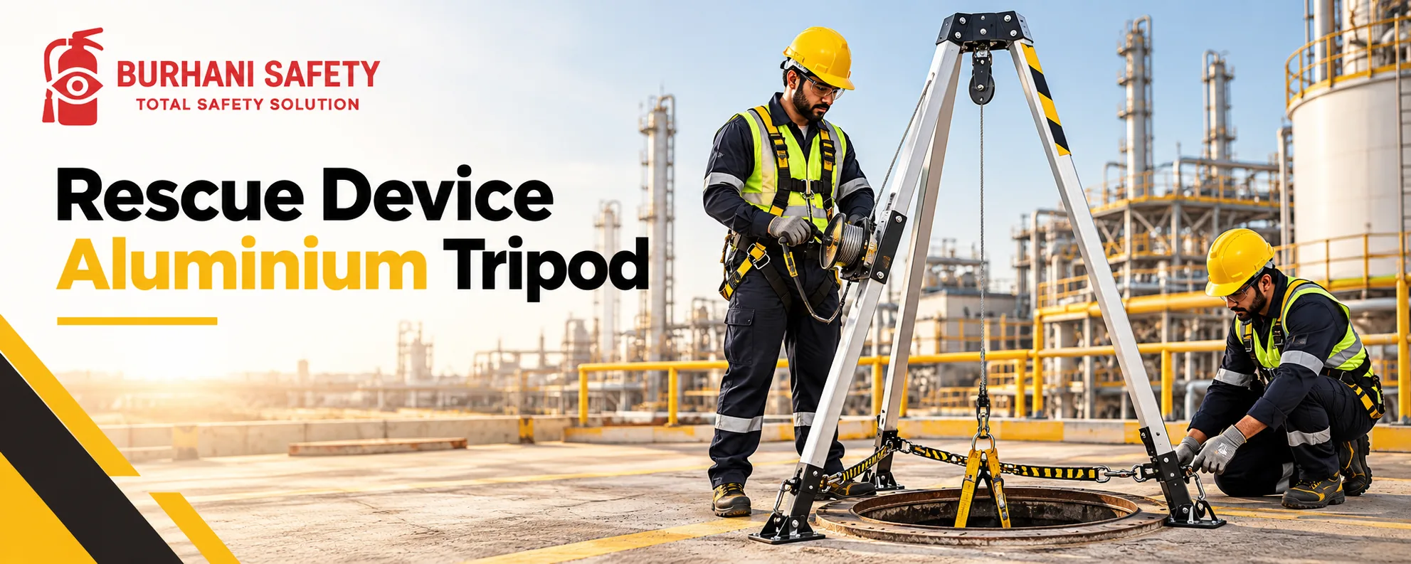 burhani safety rescue device aluminium tripod